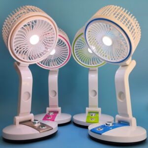 New Rechargeable Folding Table Fan with Led Light