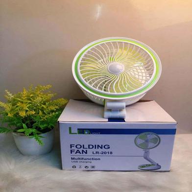 New Rechargeable Folding Table Fan with Led Light