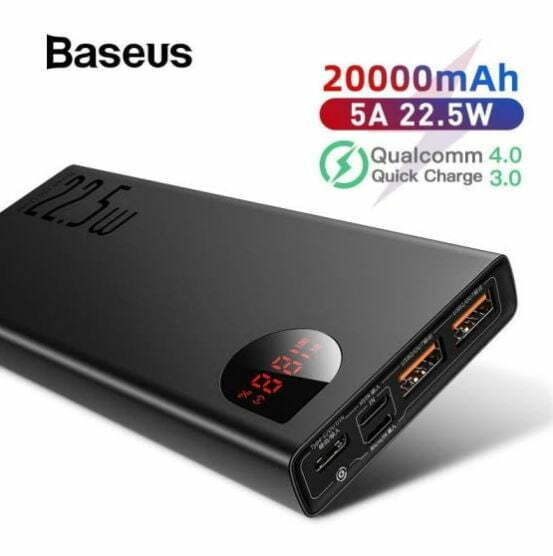 Baseus Power Bank Adaman 22.5w 20000Mah PPAD000101 Metal Digital Display Quick Charge Power Bank