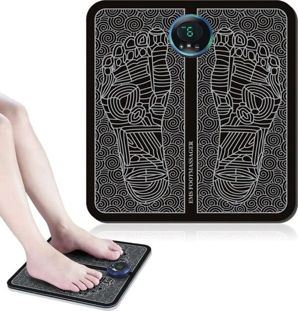 Rechargeable Electric EMS Foot Massager 8 Modes 19 Intensity Folding Portable Electric Massager Mat,Electric foot massage