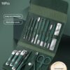 Nail Clippers Set, 16pcs Manicure & Pedicure Tools, Stainless Steel Nail Cutter Kit for men and women, with Leather Bag, Travel Grooming Kit for Facial, Cuticle and Nail Care