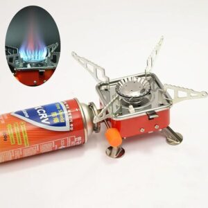 Foldable Mini Outdoor Camping Gas Stove for Compact Travel Gas Burner with gas can