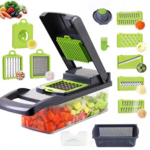 Veggie Slicer 16pcs, Slices Dices and Grates Food Easily with no hassle, Veggie Chopper Multifunctional Food Chopper 16-in-1 Kitchen Vegetable Cutter 1 Set,