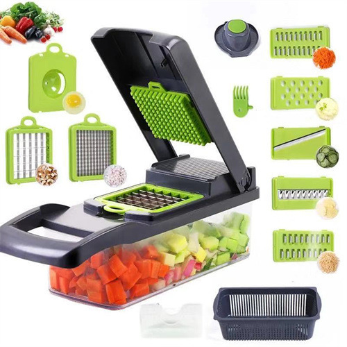 Veggie Slicer 16pcs, Slices Dices and Grates Food Easily with no hassle, Veggie Chopper Multifunctional Food Chopper 16-in-1 Kitchen Vegetable Cutter 1 Set,