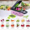 Veggie Slicer 16pcs, Slices Dices and Grates Food Easily with no hassle, Veggie Chopper Multifunctional Food Chopper 16-in-1 Kitchen Vegetable Cutter 1 Set,