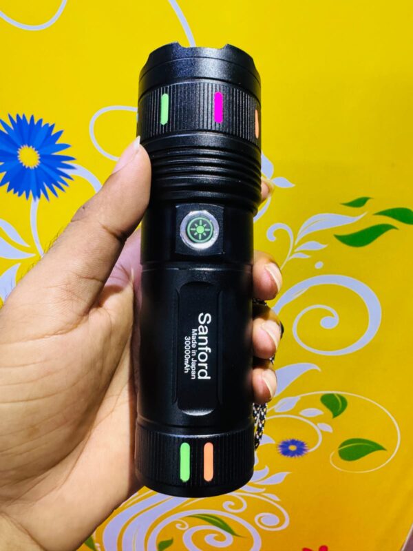 High Power Sanford Super Bright Flashlight – Slide Zoom White Laser LED Edition with 30000mah battery